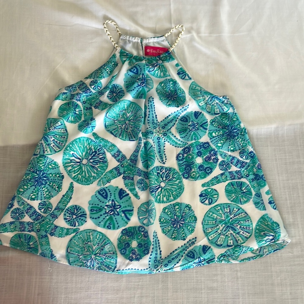Lilly Pulitzer Urchin for You Tank Top XS Starfish Sand Dollar Print Sleeveless